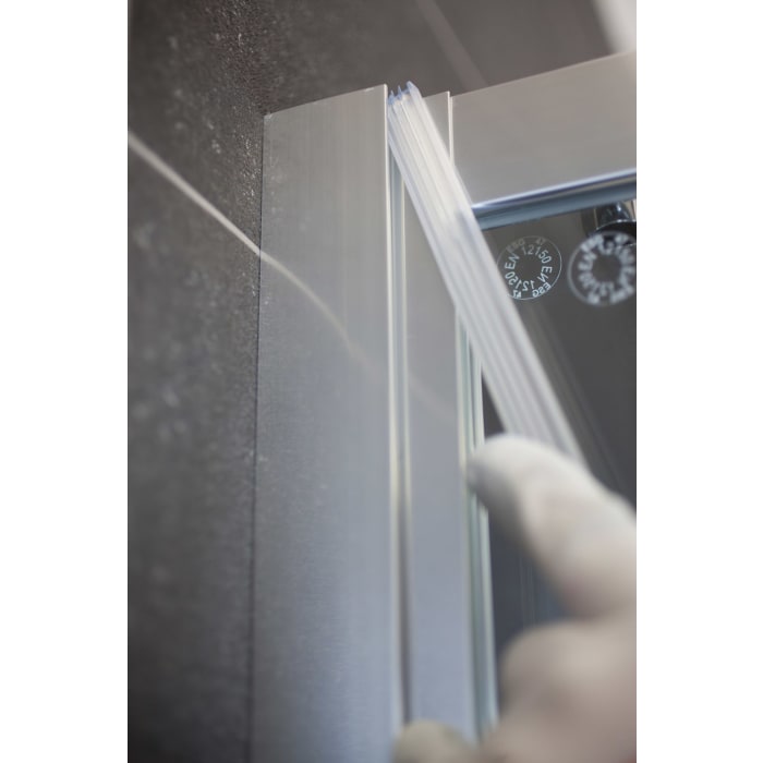 HÜPPE Alpha 2 teilgerahmt 4-Eck Gleittüreckeinstieg 2-teilig, 80/80 x 200 cm, Glas mit Anti-Plaque