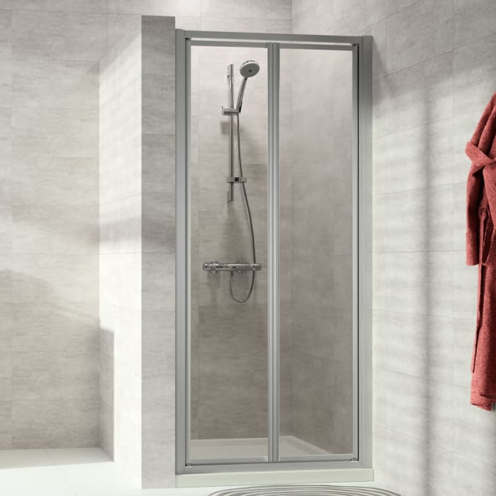 HÜPPE Alpha 2 vollgerahmt 4-Eck Pendeltür, 90 x 190 cm, Glas ohne Anti-Plaque