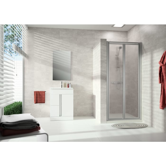 HÜPPE Alpha 2 vollgerahmt 4-Eck Pendeltür, 100 x 200 cm, Kunstglas