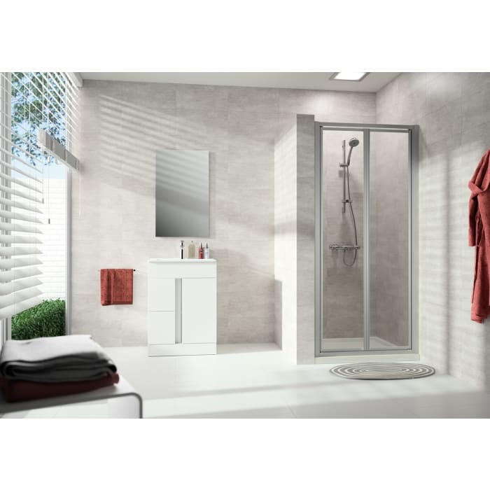 HÜPPE Alpha 2 vollgerahmt 4-Eck Pendeltür, 88 x 190 cm, Glas ohne Anti-Plaque