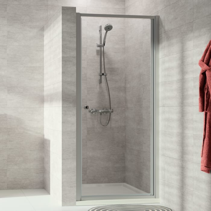 HÜPPE Alpha 2 teilgerahmt 4-Eck Schwingtür, 70 x 190 cm, Glas mit Anti-Plaque