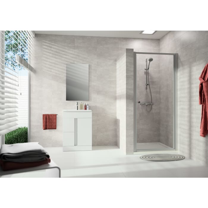 HÜPPE Alpha 2 teilgerahmt 4-Eck Schwingtür, 70 x 190 cm, Glas mit Anti-Plaque