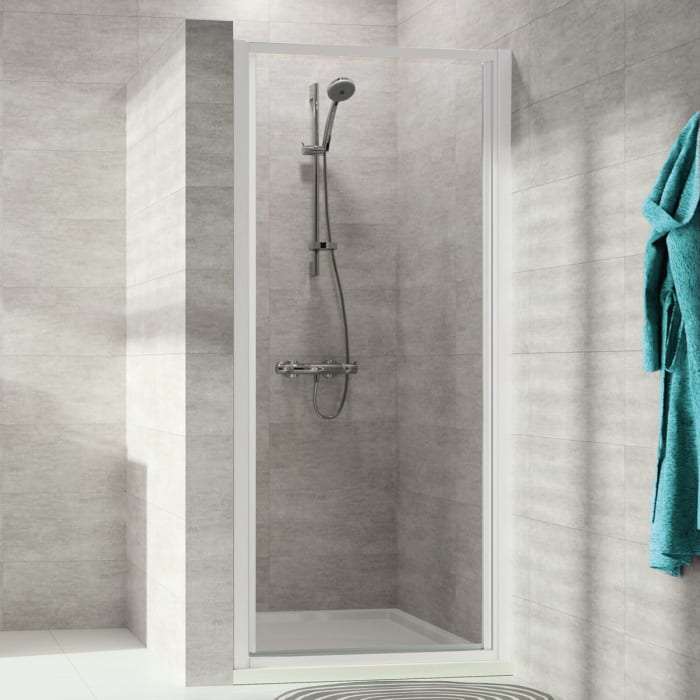 HÜPPE Alpha 2 vollgerahmt 4-Eck Schwingtür, 75 x 200 cm, Glas mit Anti-Plaque