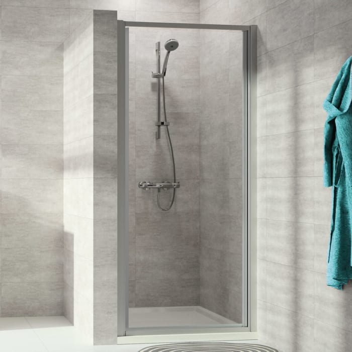 HÜPPE Alpha 2 vollgerahmt 4-Eck Schwingtür, 78 x 200 cm, Glas mit Anti-Plaque