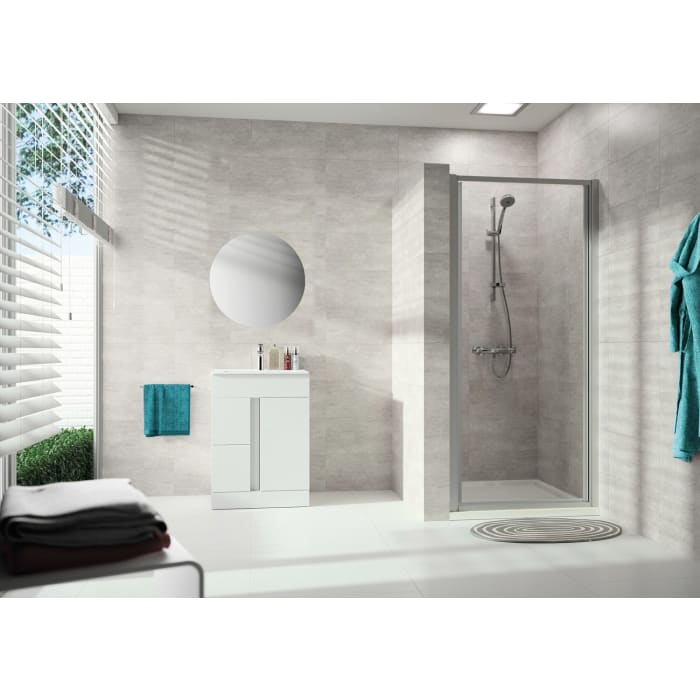 HÜPPE Alpha 2 vollgerahmt 4-Eck Schwingtür, 75 x 200 cm, Glas ohne Anti-Plaque