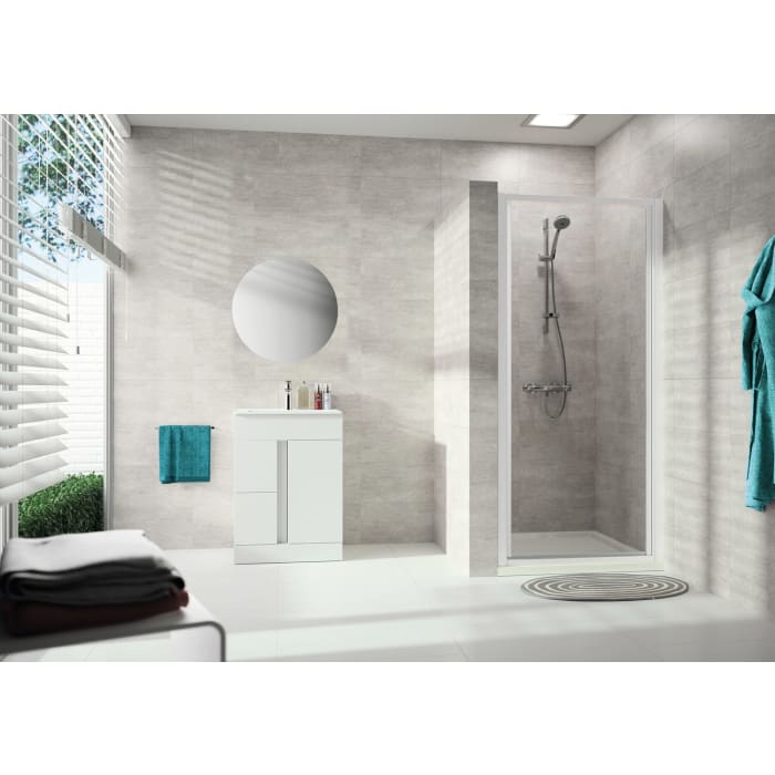 HÜPPE Alpha 2 vollgerahmt 4-Eck Schwingtür, 78 x 190 cm, Glas ohne Anti-Plaque