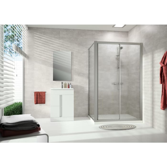 HÜPPE Alpha 2 vollgerahmt 4-Eck Seitenwand, 78 x 200 cm, Kunstglas