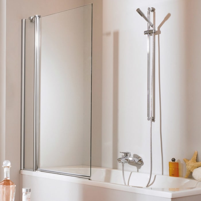 HÜPPE 501 Design pure Badewannenabtrennung 2-teilig, 95 cm, Glas mit Anti-Plaque