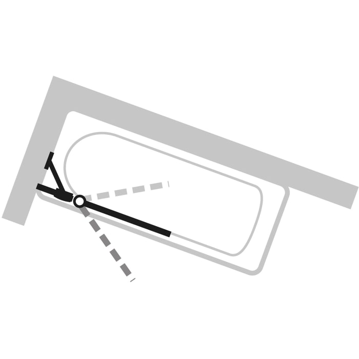 HÜPPE 501 Design pure Badewannenabtrennung 2-teilig, 95 cm, Glas mit Anti-Plaque