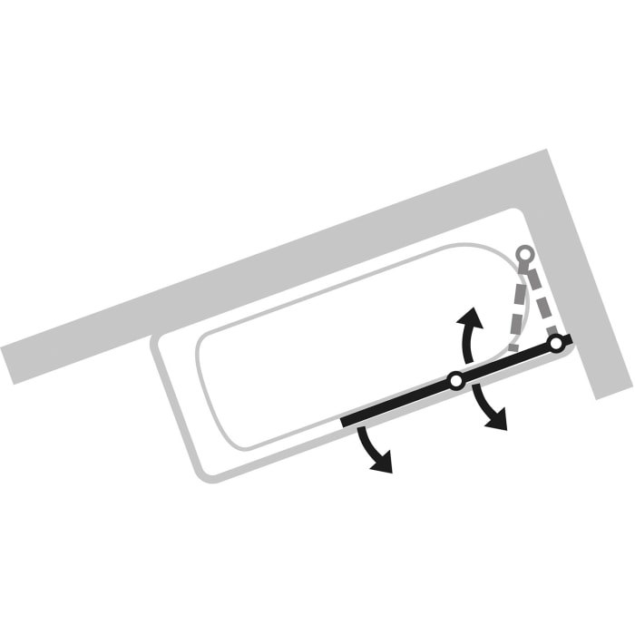 HÜPPE 501 Design pure Badewannenabtrennung Schwingfalttür 120 cm, rechts, Glas mit Anti-Plaque