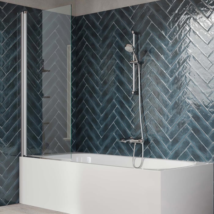 HÜPPE 501 Design pure Badewannenabtrennung 1-teilig, 75 cm, Glas ohne Anti-Plaque