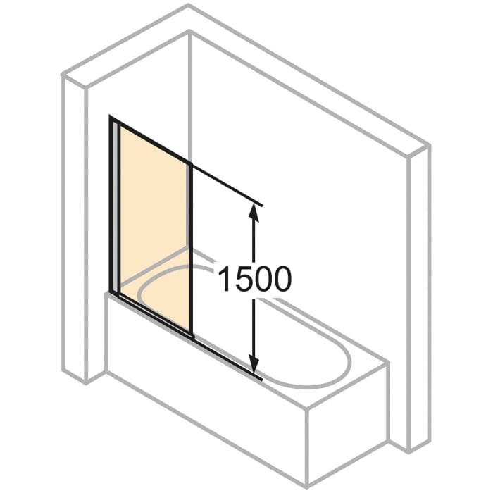 HÜPPE 501 Design pure Badewannenabtrennung 1-teilig, 75 cm, Glas ohne Anti-Plaque