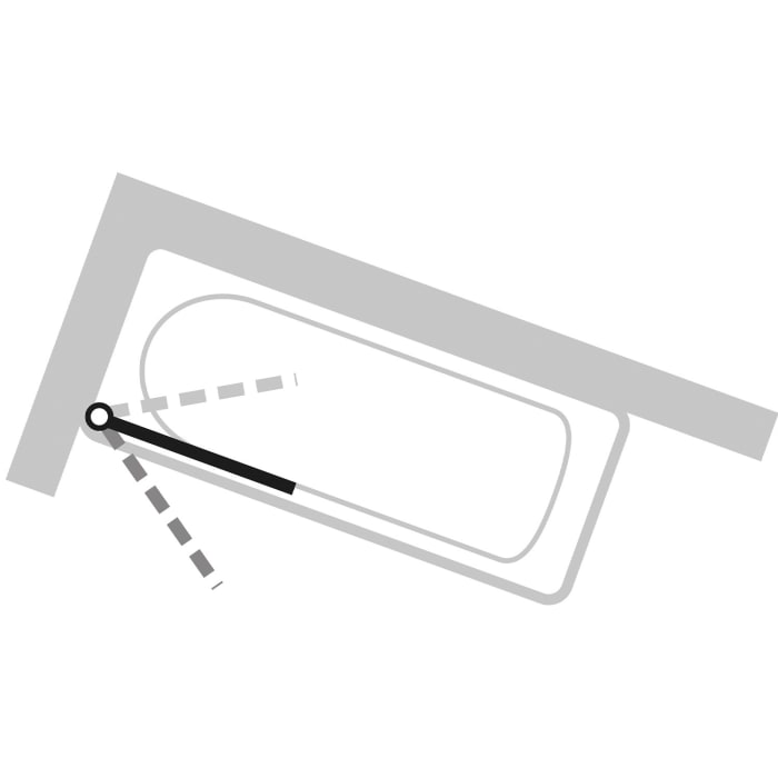 HÜPPE 501 Design pure Badewannenabtrennung 1-teilig, 75 cm, Glas ohne Anti-Plaque