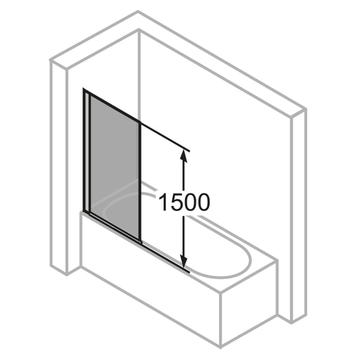 HÜPPE Design elegance Badewannenabtrennung 1-teilig Maßanfertigung B: 50-100 H: bis 150 cm, mit Anti-Plaque