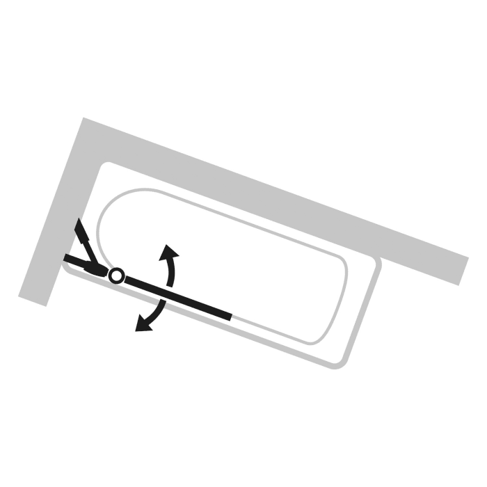 HÜPPE Design elegance Badewannenabtrennung 1-teilig mit festem Segment Maßanfertigung B: 70-155 H: bis 150 cm, mit Anti-Plaque