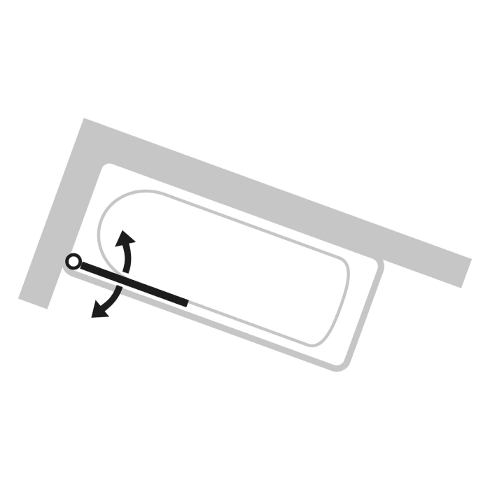 HÜPPE Design pure Badewannenabtrennung 1-teilig B: 50-100 H: bis 150 cm, Glas mit Anti-Plaque