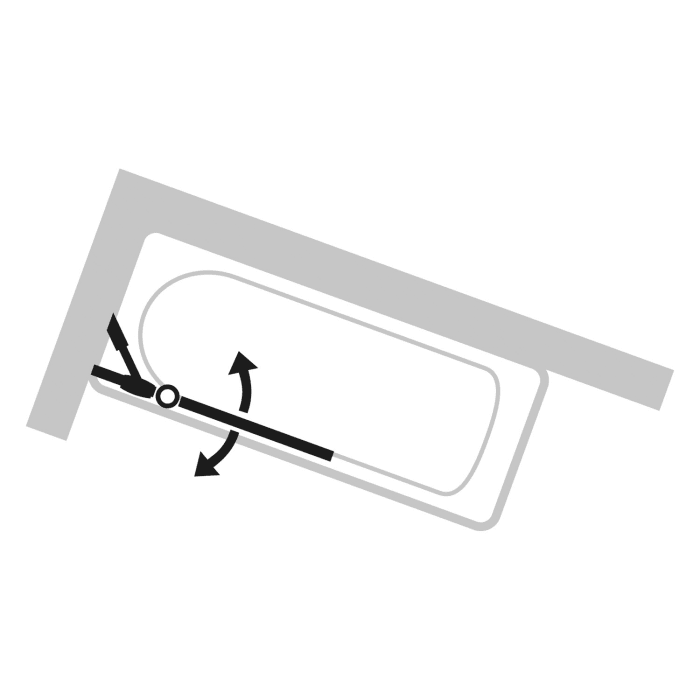 HÜPPE Design pure Badewannenabtrennung 2-teilig B: 70-155 H: bis 150 cm, Glas mit Anti-Plaque