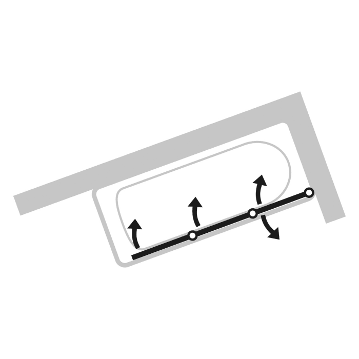 HÜPPE Design pure Badewannenabtrennung 3-teilig B: 100-120 H: bis 150 cm Rechtsbefestigung, Glas mit Anti-Plaque