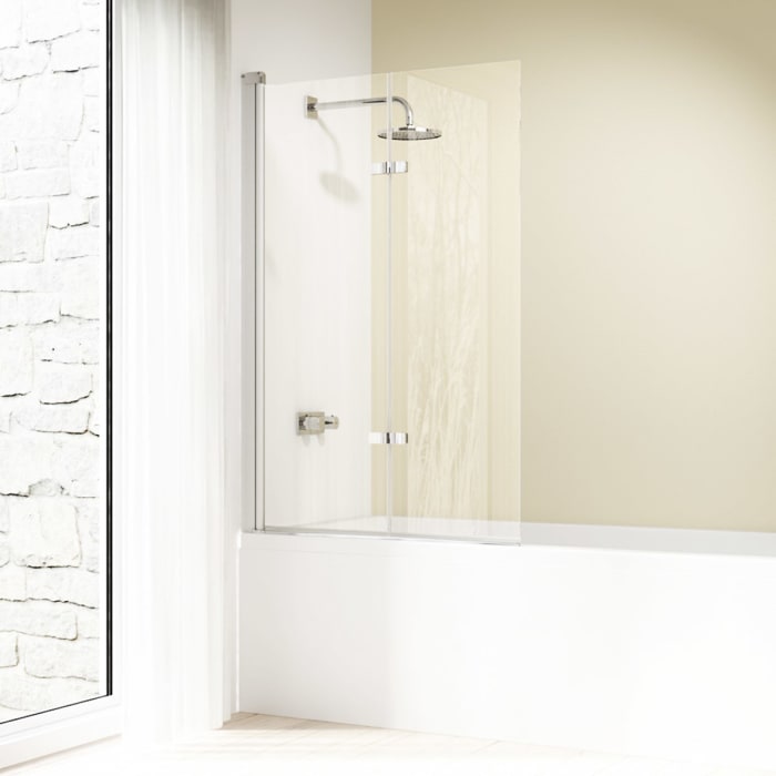 HÜPPE Design elegance Badewannenabtrennung Drehfalttür 120 x 150 cm, Befestigung links