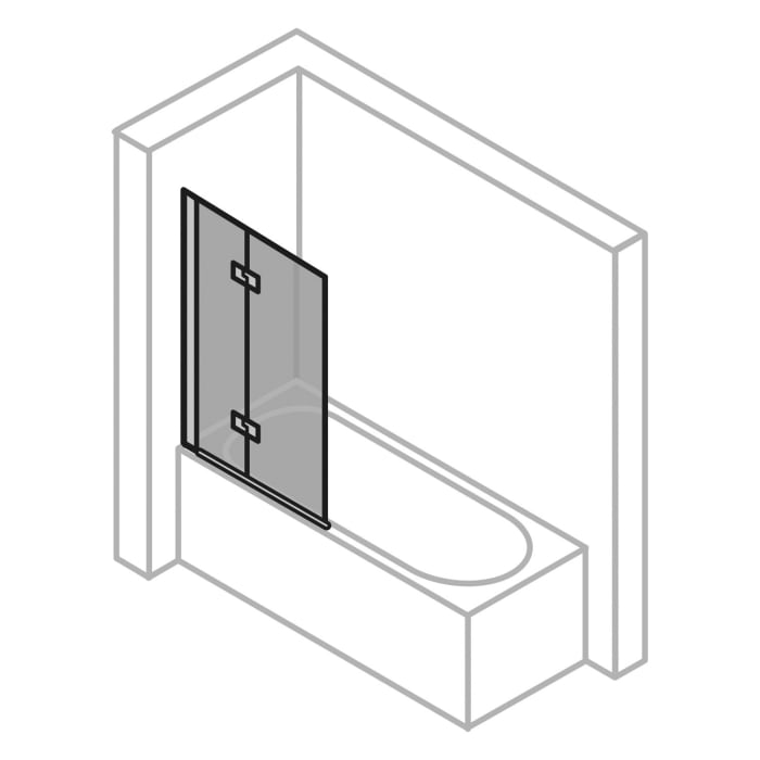 HÜPPE Design pure Badewannenabtrennung Schwingfalttür B: 120 H: 150 cm, Linksbefestigung, Glas mit Anti-Plaque