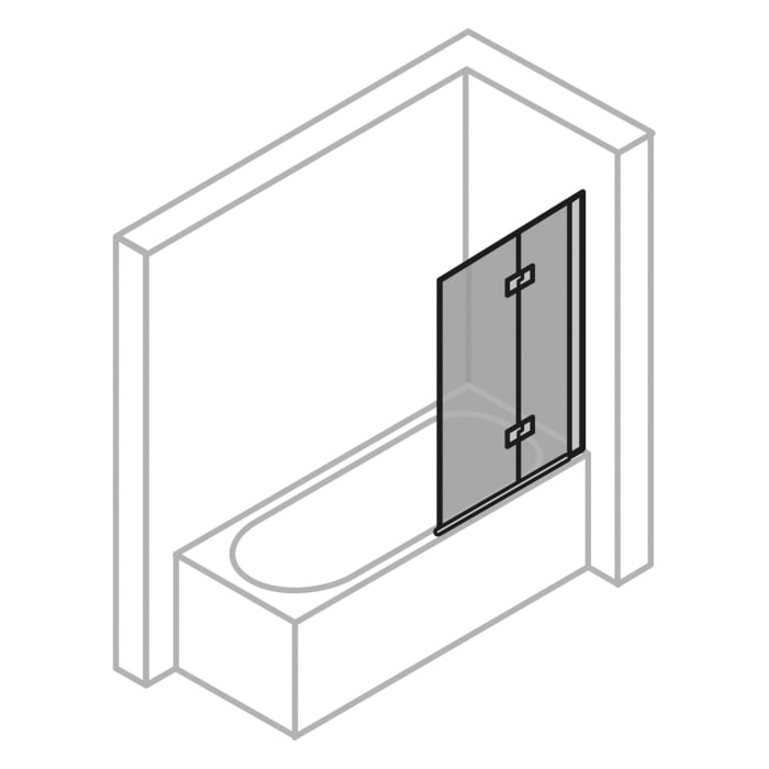 HÜPPE Design pure Badewannenabtrennung Schwingfalttür B: 100 H: 150 cm, Rechtsbefestigung, Glas mit Anti-Plaque