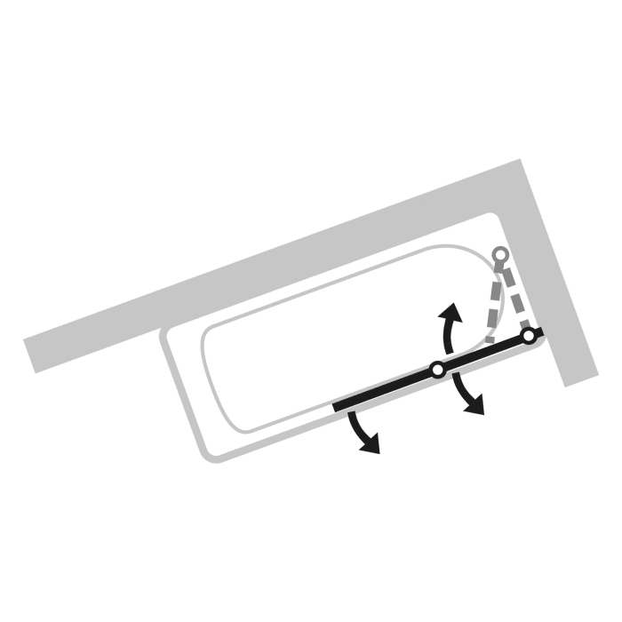 HÜPPE Design pure Badewannenabtrennung Schwingfalttür B: 120 H: 150 cm, Rechtsbefestigung, Glas mit Anti-Plaque