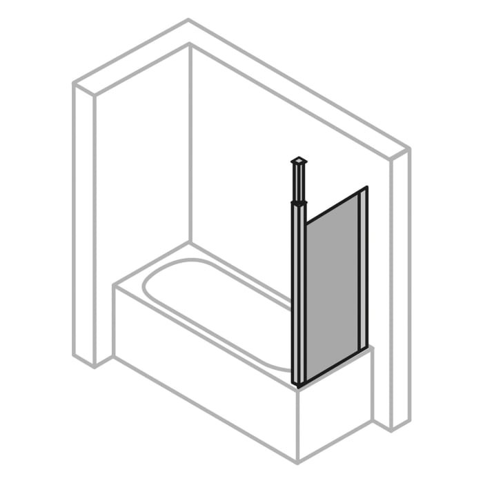 HÜPPE Design pure Seitenwand auf Badewanne 1-teilig B: 75 H: 150 cm, Glas ohne Anti-Plaque