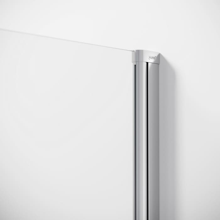 HÜPPE Solva teilgerahmt Badewannenabtrennung Schwingfalttür 50-125 x 120-200 cm, Glas ohne Anti-Plaque, Rechtsbefestigung