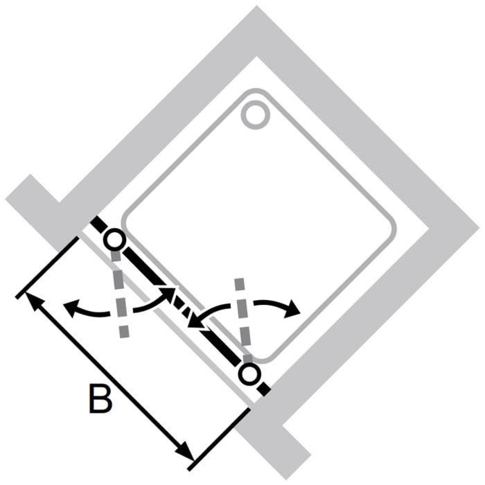 HÜPPE Classics 2 Pendeltür in Nische 88 x 200 cm, Glas ohne Anti-Plaque