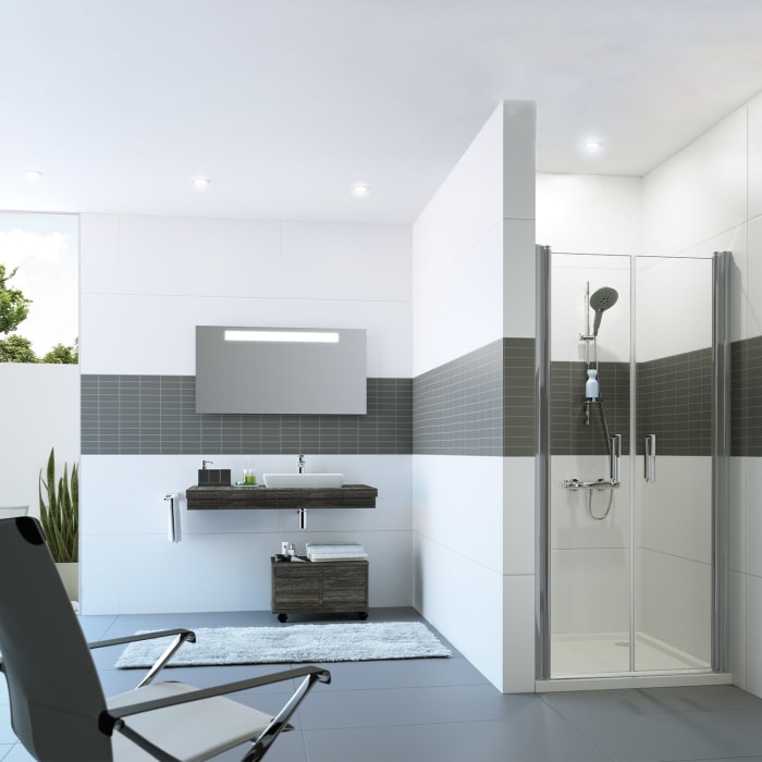 HÜPPE Classics 2 Pendeltür in Nische 88 x 190 cm, Glas ohne Anti-Plaque