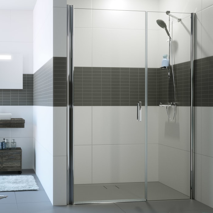 HÜPPE Classics 2 Schwingtür mit Nebenteil in Nische 110 x 190 cm, Glas mit Anti-Plaque