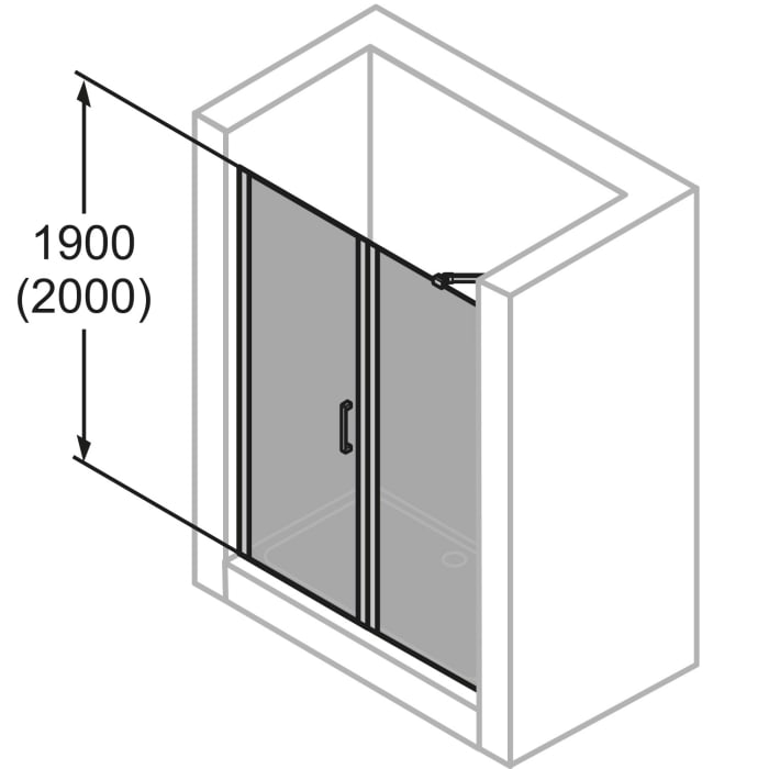 HÜPPE Classics 2 Schwingtür mit Nebenteil in Nische 160,1-220 x 140-200 cm, Glas ohne Anti-Plaque