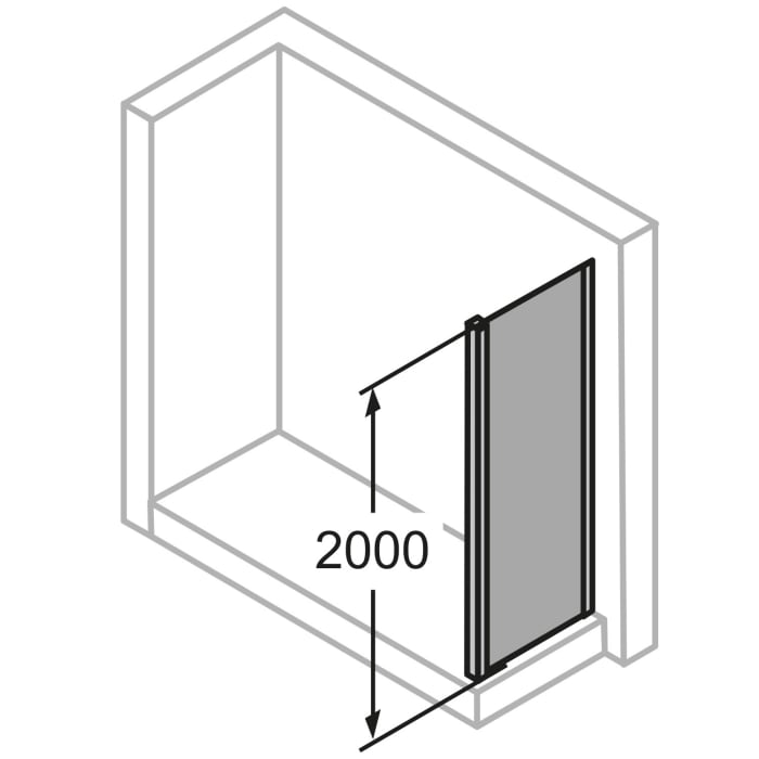 HÜPPE Classics 2 EasyEntry Seitenwand auf Badewanne für Gleittür im Sondermaß, Glas mit Anti-Plaque