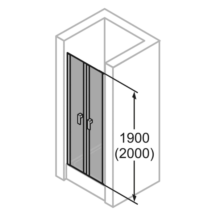 HÜPPE Design elegance 4-Eck Pendeltür in Nische Maßanfertigung, mit Anti-Plaque