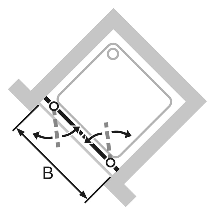 HÜPPE Design elegance 4-Eck Pendeltür in Nische 100 x 200 cm
