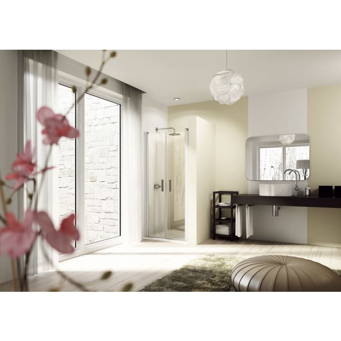 HÜPPE Design elegance 4-Eck Pendeltür in Nische 80 x 190 cm, mit Anti-Plaque