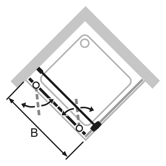 HÜPPE Design elegance 4-Eck Pendeltür für Seitenwand 2, 100 x 200 cm