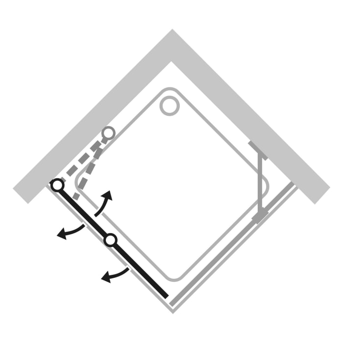 HÜPPE Design elegance 4-Eck Schwingfalttür 80 x 200 cm, mit Anti-Plaque