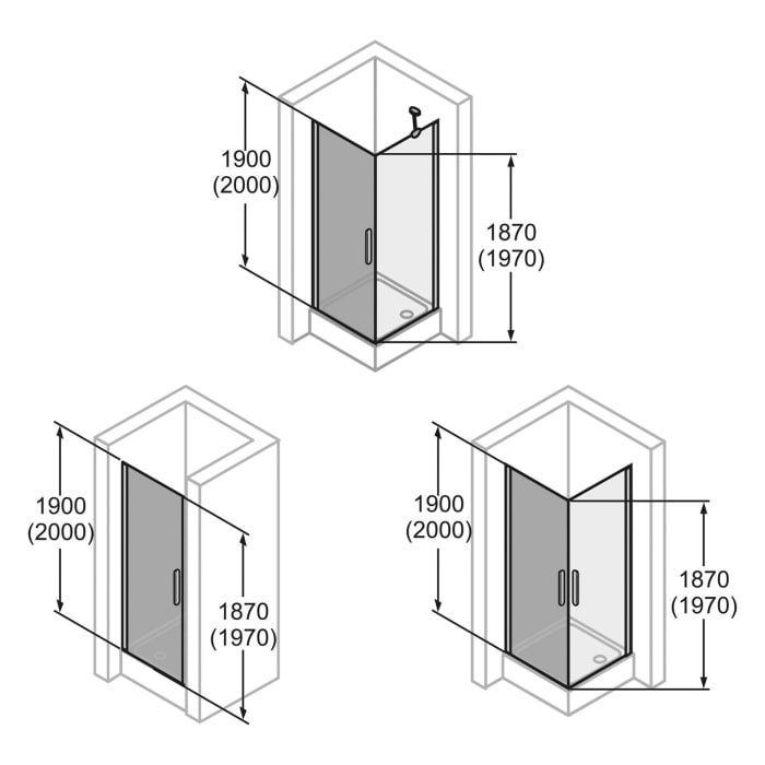 HÜPPE Design elegance 4-Eck Schwingtür 90 x 190 cm