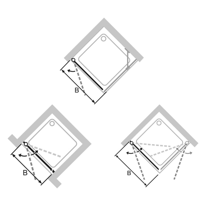 HÜPPE Design elegance 4-Eck Schwingtür 90 x 200 cm, mit Anti-Plaque