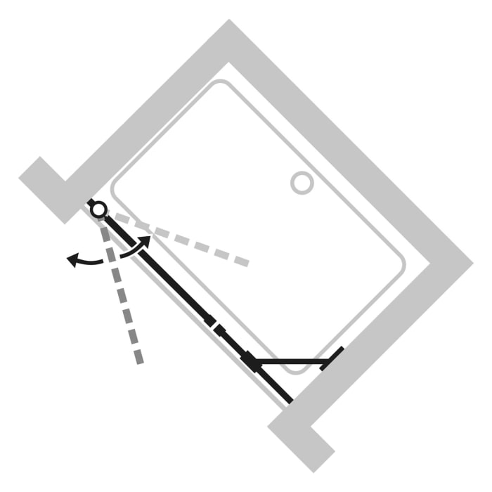 HÜPPE Design elegance 4-Eck Schwingtür mit Nebenteil in Nische 120 x 190 cm, mit Anti-Plaque