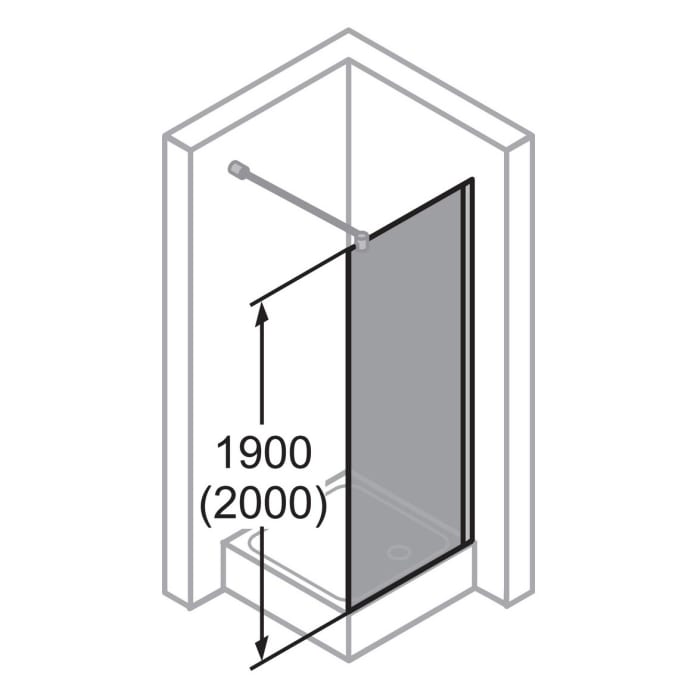 HÜPPE Design elegance 4-Eck Seitenwand für Pendeltür 2, 69 x 200 cm