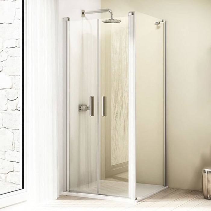 HÜPPE Design elegance 4-Eck Seitenwand für Pendeltür 2, 69 x 200 cm, mit Anti-Plaque