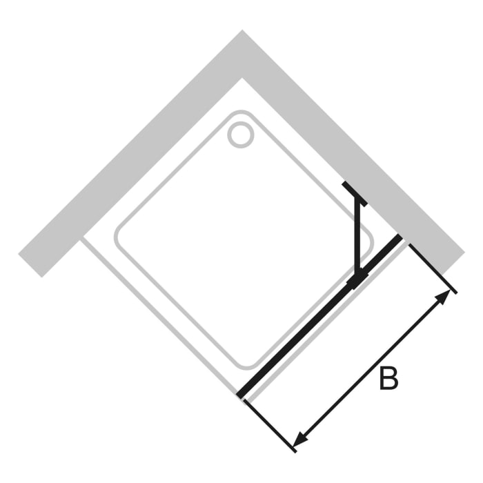 HÜPPE Design elegance 4-Eck Seitenwand für Schwingtür 2, 100 x 200 cm