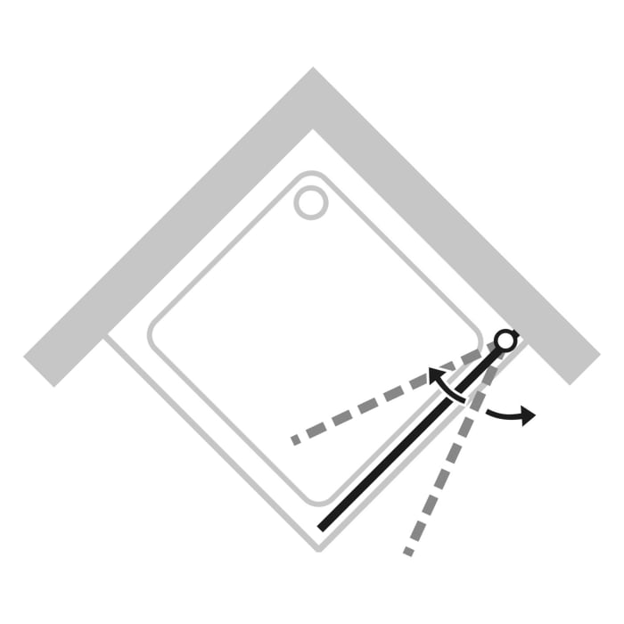 HÜPPE Design pure 4-Eck bewegliche Seitenwand für Schwingtür 20-110 x bis 200 cm, Glas mit Anti-Plaque