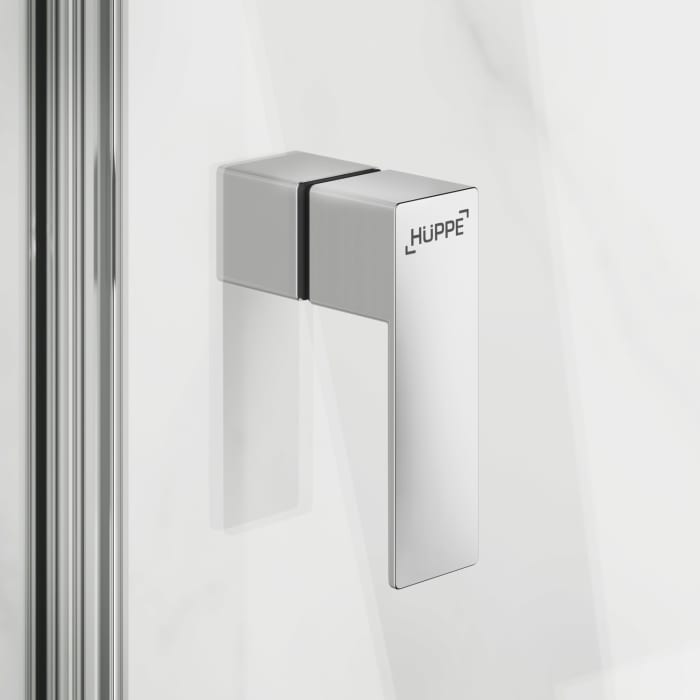 HÜPPE Design pure 4-Eck bewegliche Seitenwand für Schwingtür 20-110 x bis 200 cm, Glas ohne Anti-Plaque