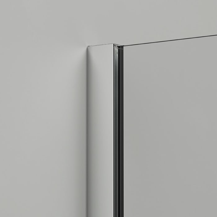 HÜPPE Design pure U-Kabine mit 2 Schwingfalttüren mit Festteil, Maßanfertigung, Glas ohne Anti-Plaque, mit Komfortgriff