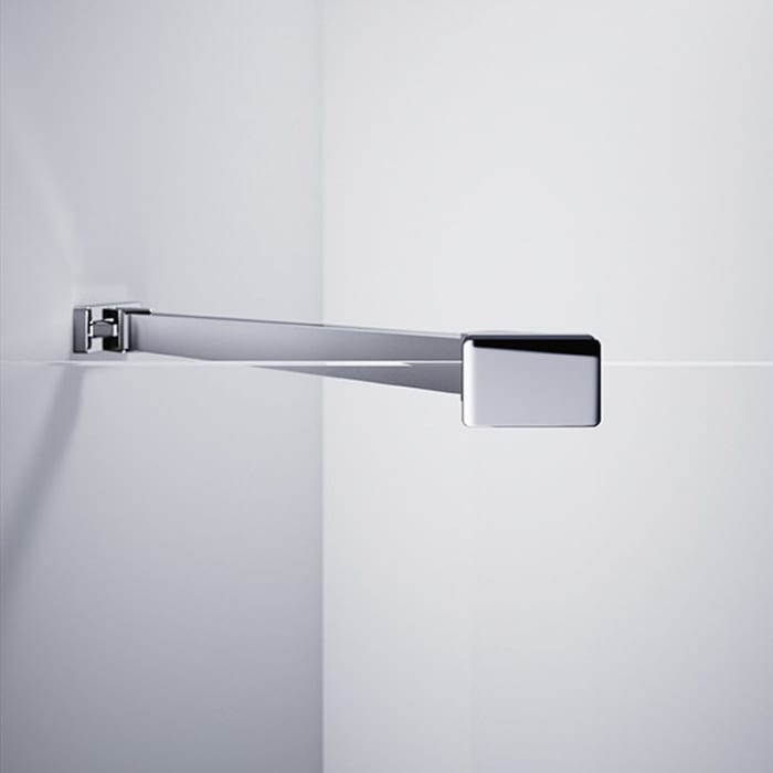 HÜPPE Design pure U-Kabine mit 2 Schwingfalttüren, Maßanfertigung, Glas mit Anti-Plaque, mit Komfortgriff