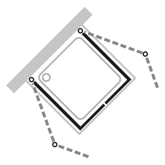 HÜPPE Design pure U-Kabine mit 2 Schwingfalttüren, Maßanfertigung, Glas ohne Anti-Plaque, mit Komfortgriff