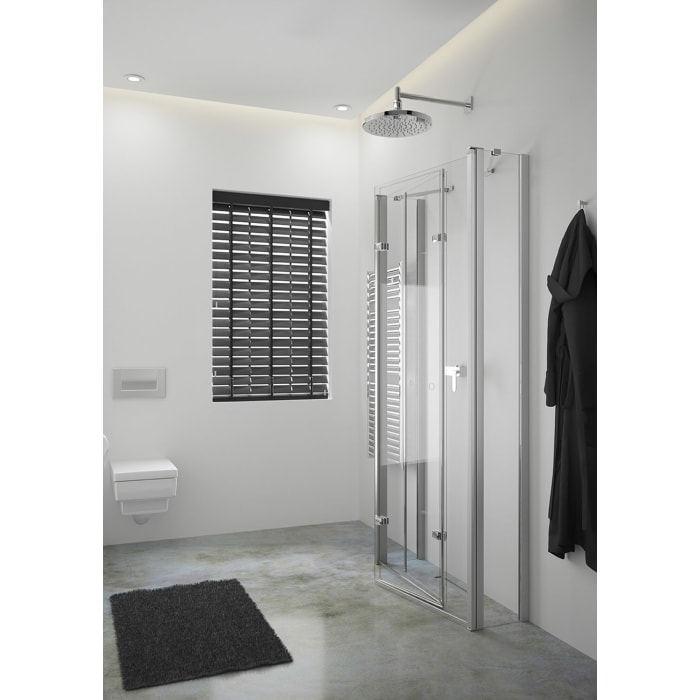 HÜPPE Design pure U-Kabine mit 2 Schwingfalttüren, Maßanfertigung, Glas ohne Anti-Plaque